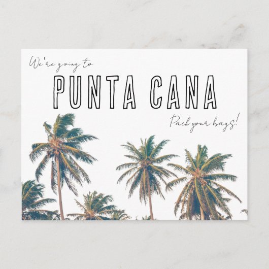 Punta Cana Tropische Strand Bruiloft Save the Date Briefkaart (Voorkant)