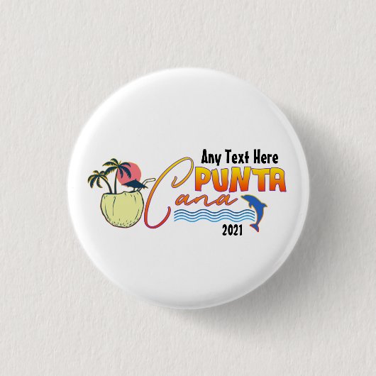 Punta Cana Vacation Beach Family Matching Custom Ronde Button 3,2 Cm (Voorkant)