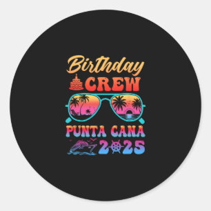 Punta Cana Verjaardags Crew Vakantie Cruise 2025 Z Ronde Sticker