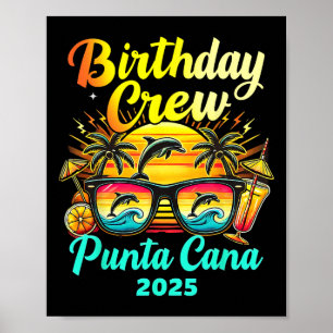Punta Cana verjaardagsreis 2025 matching groepsvak Poster