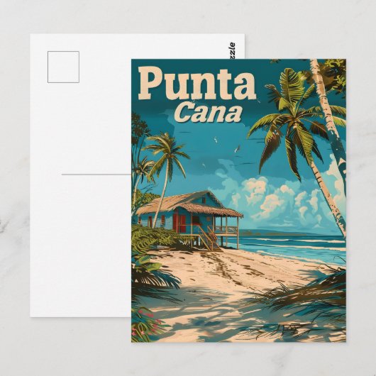 Punta Cana Vintage reizen Briefkaart (Voorkant / Achterkant)