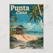 Punta Cana Vintage reizen Briefkaart (Voorkant)