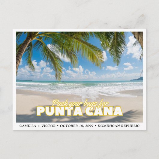 Punta Cana Wedding Save the Date Briefkaart (Voorkant)