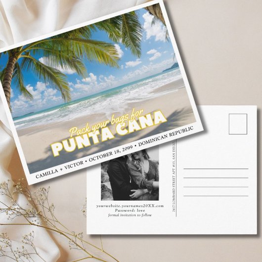 Punta Cana Wedding Save the Date Briefkaart