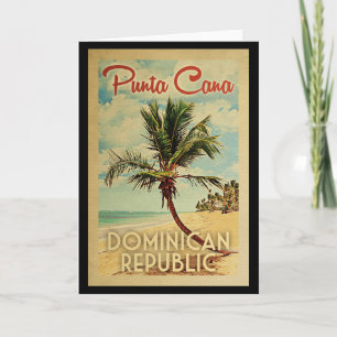 Punta Cana Wenskaart Dominicaanse Republiek Retro Kaart