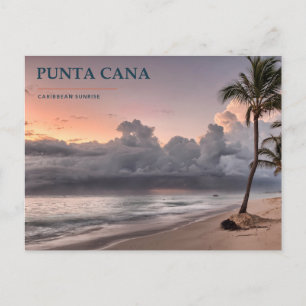 Punta Cana-zonsopgang en palmenstrand Briefkaart