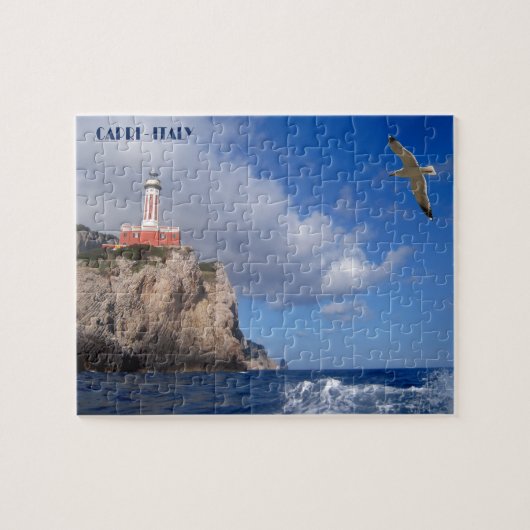 Punta Carena Lighthouse, eiland Capri Legpuzzel (Horizontaal)