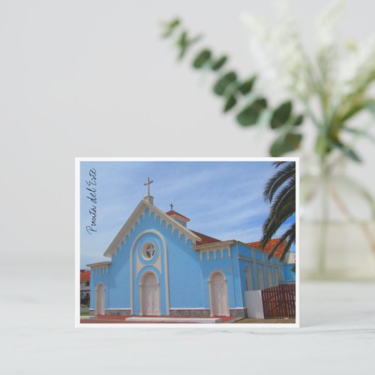 punta del este blue kerk briefkaart (Staand voorkant)