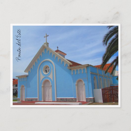 punta del este blue kerk briefkaart (Voorkant)