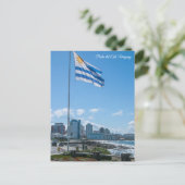 Punta del Este, Uruguay, Flag & City View Briefkaart (Staand voorkant)