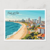 Punta del Este Uruguay Illustratie Reizen Briefkaart (Voorkant)