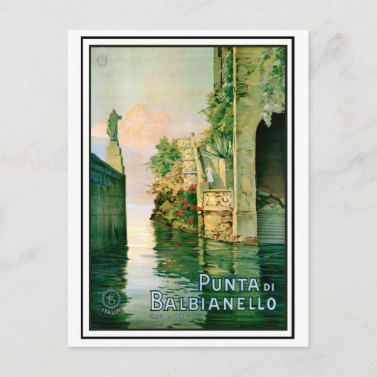 Punta Di Balbianello en het Comomeer Briefkaart (Voorkant)