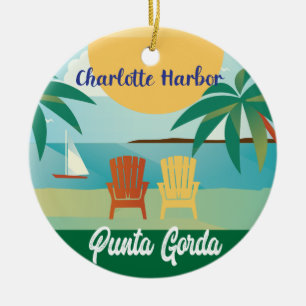 Punta Gorda, Charlotte Harbour Florida Illustratie Keramisch Ornament