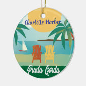Punta Gorda, Charlotte Harbour Florida Illustratie Keramisch Ornament (Links)