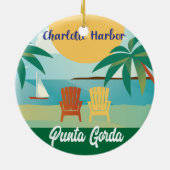 Punta Gorda, Charlotte Harbour Florida Illustratie Keramisch Ornament (Achterkant)