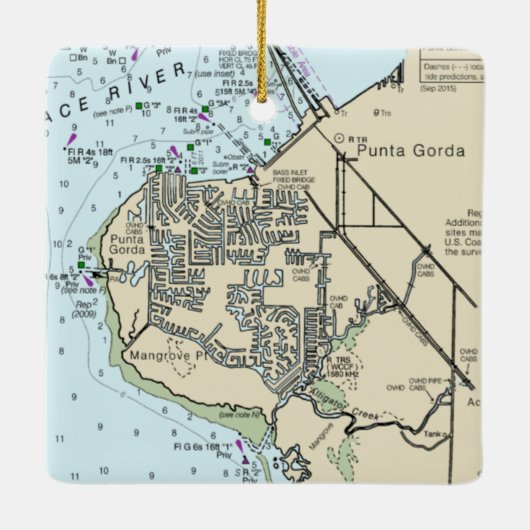 Punta Gorda FL Chart Keramisch Ornament (Achterkant)