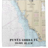 Punta Gorda FL Latitude - Nautical Chart Douchegordijn (Voorkant)