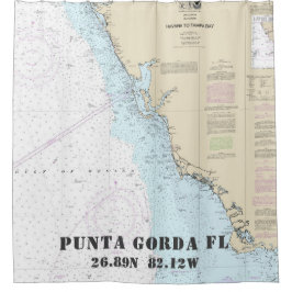 Punta Gorda FL Latitude - Nautical Chart Douchegordijn