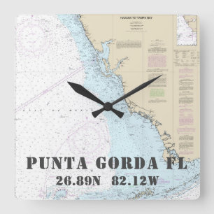 Punta Gorda FL Latitude - Nautical Chart Vierkante Klok