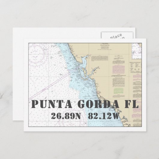 Punta Gorda FL Nautische kaart Lengtegraad (Voorkant / Achterkant)