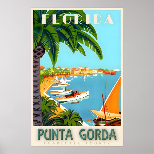 Punta Gorda Florida Charlotte County Reisposter Poster (Voorkant)