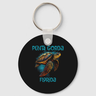 Punta Gorda Florida Fl Retro Vintage Beach Sea Tur Sleutelhanger