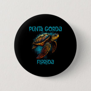 Punta Gorda Florida Fl Retro Vintage Strand Zee Sc Ronde Button 5,7 Cm