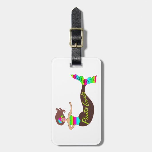 Punta Gorda, Florida Mermaid Custom Bagagelabel (Voorkant verticaal)