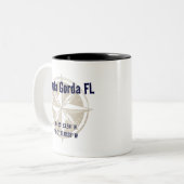 Punta Gorda, Florida Nautische breedtegraad Tweekleurige Koffiemok (Voorkant links)