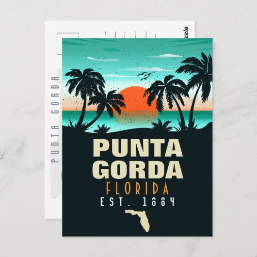 Punta Gorda Florida Retro Sunset Souvenirs Briefkaart (Voorkant / Achterkant)