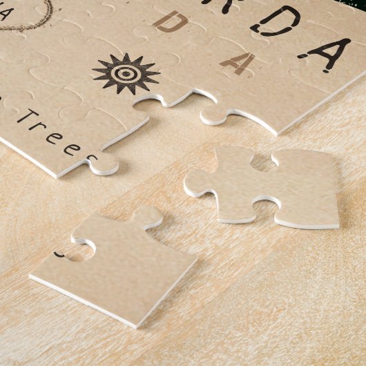 Punta Gorda Florida Retro Zonsondergang Palmboom j Legpuzzel (Zijkant)