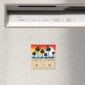 Punta Gorda Florida Retro Zonsondergang Palmboom j Magneet (Insitu (Vaatwasser))