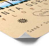 Punta Gorda Florida Retro Zonsondergang Palmboom j Poster (Hoek)