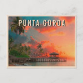 Punta Gorda Florida tropische palmboom jaren 1950 Briefkaart (Voorkant)