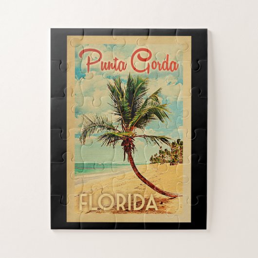 Punta Gorda Jigzaag Puzzle Palm Beach Retro Legpuzzel (Verticaal)