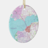 Punta Gorda & Port Charlotte Florida Map (1957) Keramisch Ornament (Rechts)