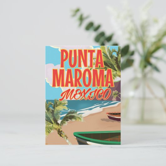 Punta Maroma Beach Mexico reisposter Briefkaart (Staand voorkant)