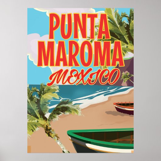 Punta Maroma Beach Mexico reisposter Poster (Voorkant)