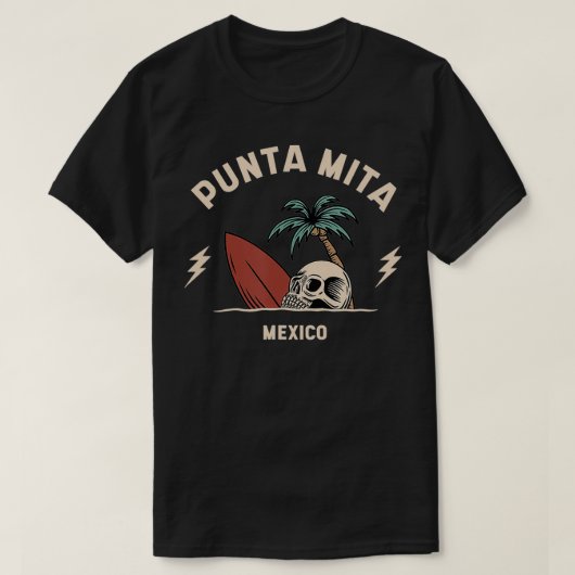 Punta Mita Meico Surfing Skeleton Skull T-shirt (Design voorkant)
