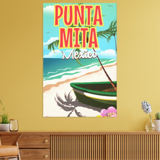 Punta Mita Mexicaanse reisposter Canvas Afdruk (Insitu (Woonkamer))