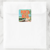 Punta Mita Mexicaanse strand Reisposter. Vierkante Sticker (Tas)