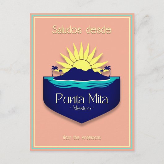Punta Mita Mexico vakantie terracotta Briefkaart (Voorkant)