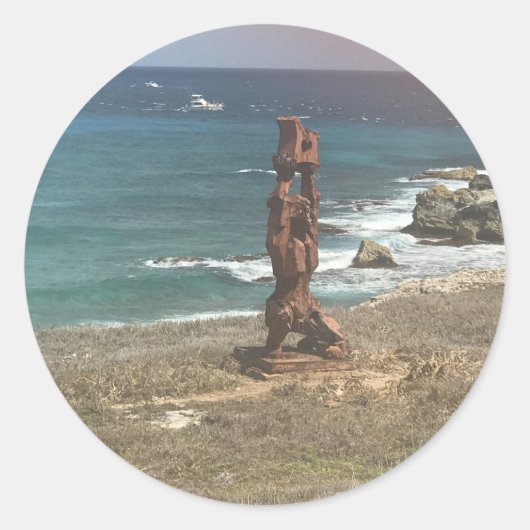 Punta Sur Sculpture, Mexico-Stickers Ronde Sticker (Voorkant)