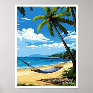 Punta Uva Beach Costa Rica Reisillustratie Poster