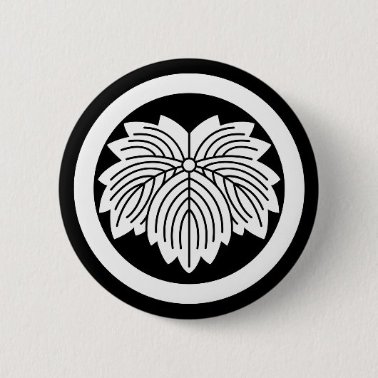 Puntbladige klimop in cirkel ronde button 5,7 cm (Voorkant)