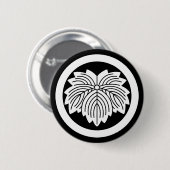 Puntbladige klimop in cirkel ronde button 5,7 cm (Voorkant /achterkant)