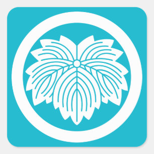 Puntbladige klimop in cirkel vierkante sticker
