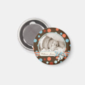 Puntdruk met 3D-blik Boog Geboorte Aankondiging Magneet (Voorkant / Achterkant)