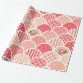 Punten en strepen met een kleurrijke retro roze po cadeaupapier (Uitgerold)