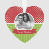 Punten en stripes voor aangepaste kerstfoto's ornament (voorkant)